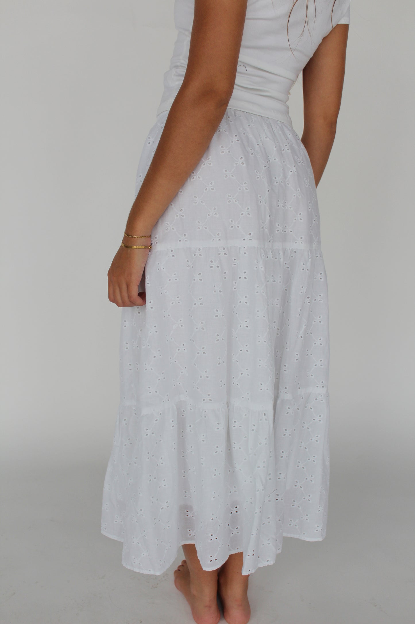 lizzy midi skirt in white