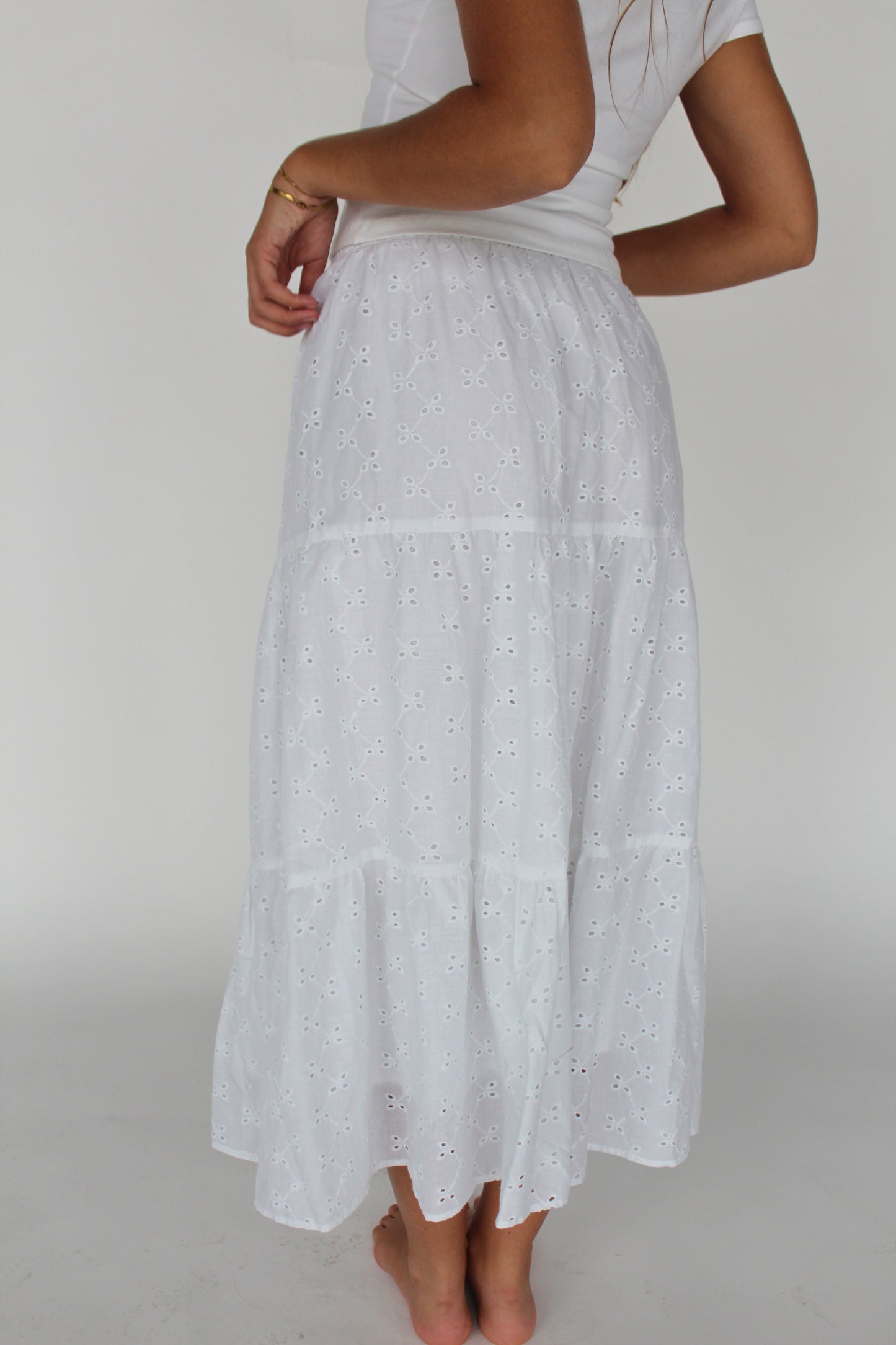 lizzy midi skirt in white