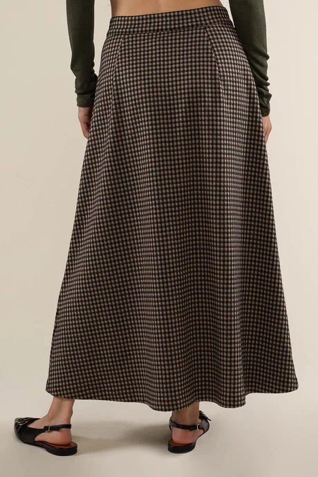 ellie gingham maxi skirt