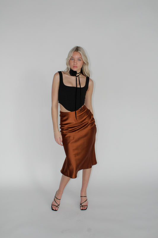 Charlotte Silk Midi Skirt