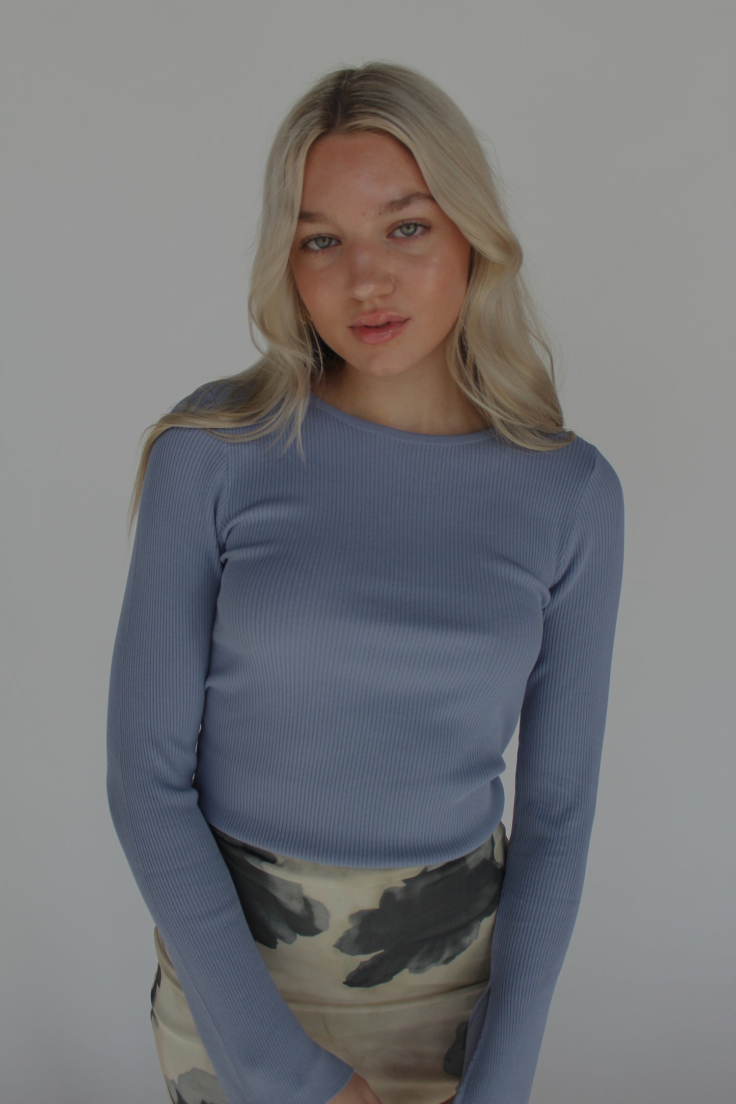 lana knit long sleeve in sky blue