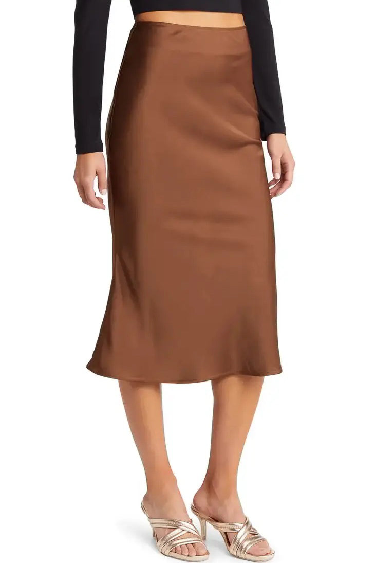 Charlotte Silk Midi Skirt